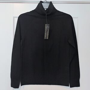 NWT XS Banana Republic BR 100% Merino Wool Black Turtleneck Sweater NEW